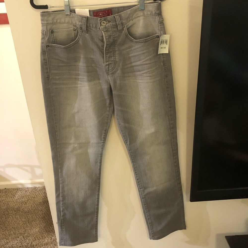 NWT Lucky Brand 121 heritage slim button up light gray jeans